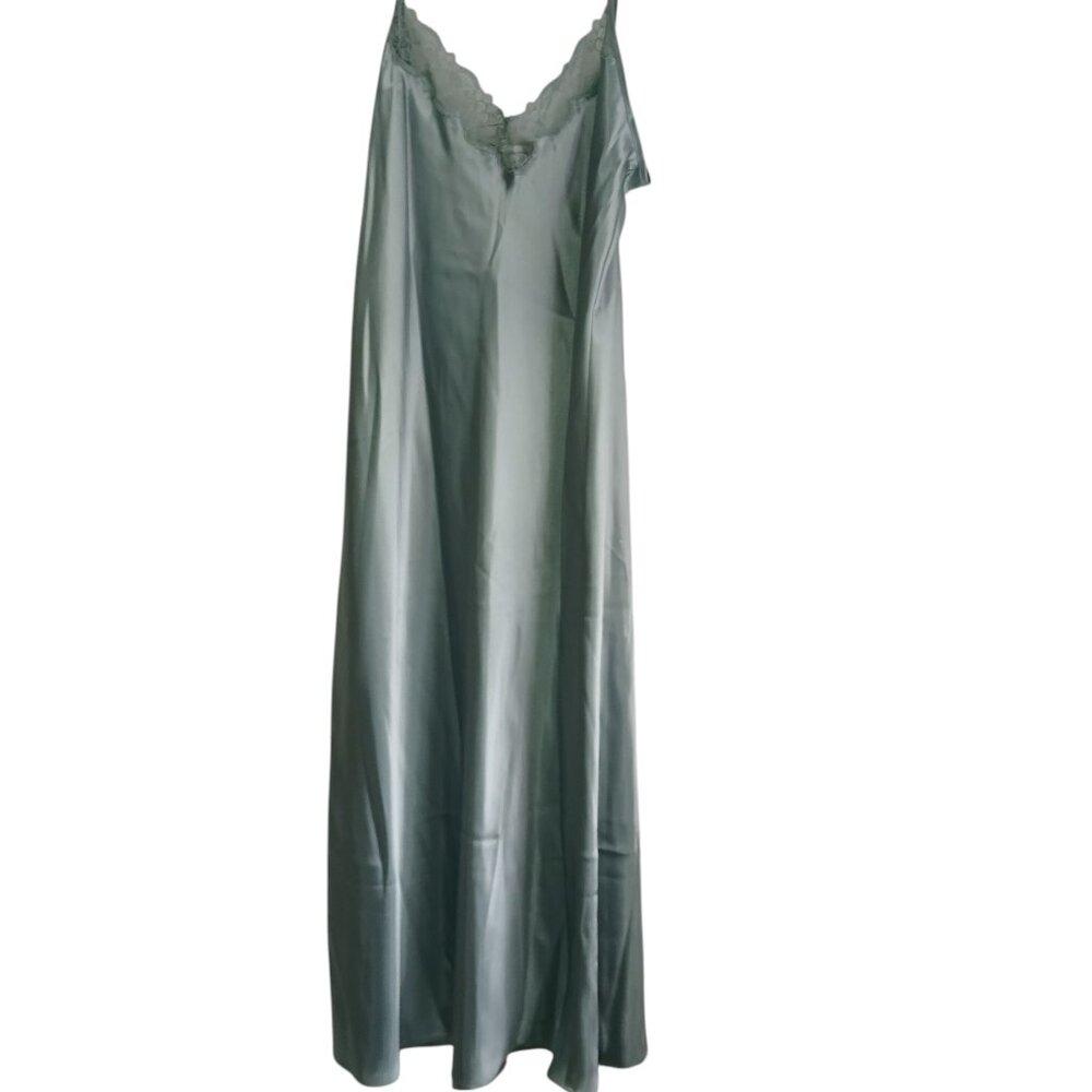 NWT Jones New York Satin Wintergreen Slip Dress Nightgown Size Large